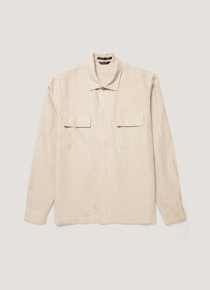 Mens Linen Overshirt In Sand Msht2152 Brbd