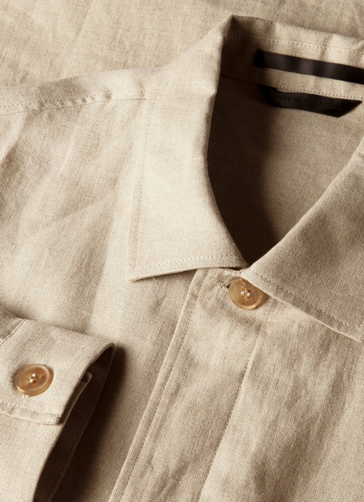 Mens Linen Overshirt In Sand Msht2152 Brbd
