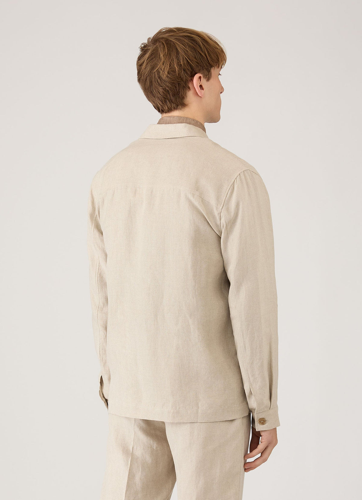 Mens Linen Overshirt In Sand Msht2152 Brbd