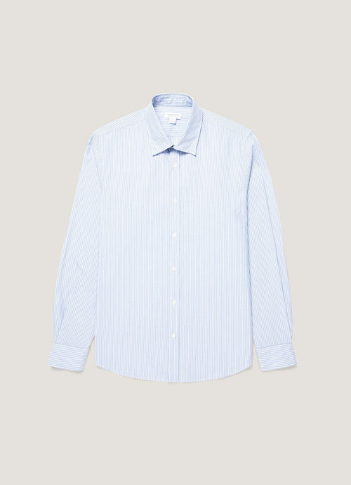 Mens Poplin Shirt In White Blue Navy Msht2153 Stoj