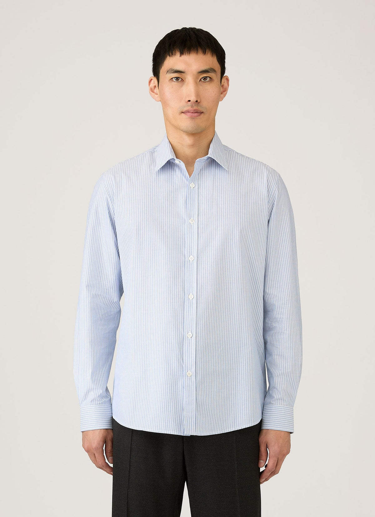 Mens Poplin Shirt In White Blue Navy Msht2153 Stoj