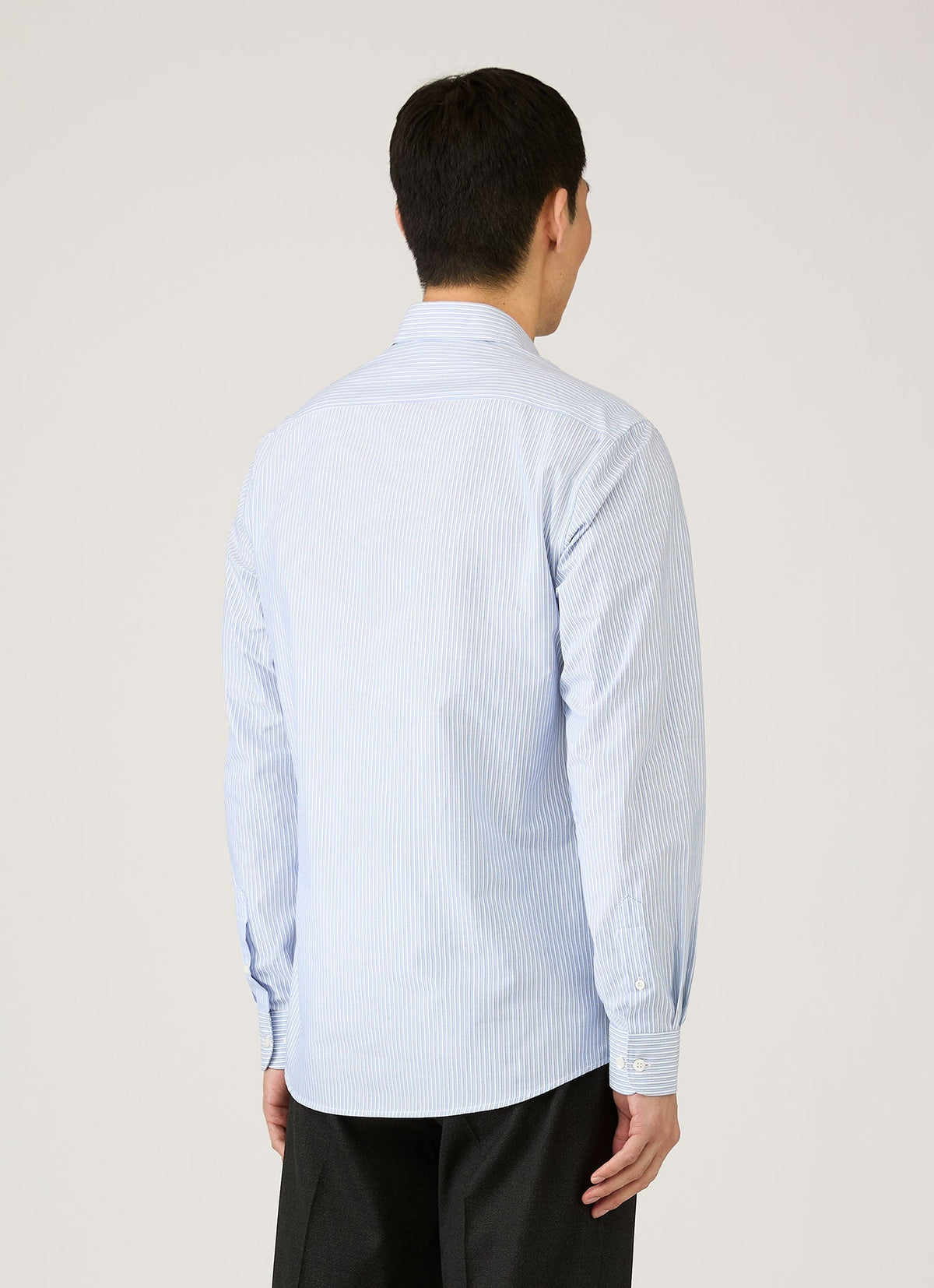 Mens Poplin Shirt In White Blue Navy Msht2153 Stoj