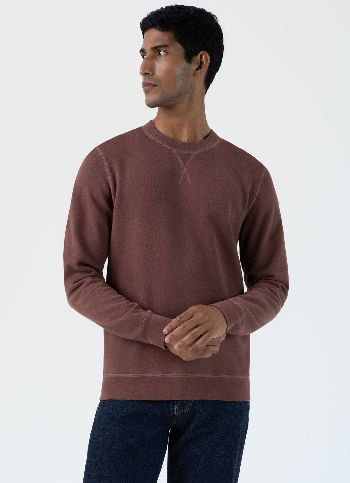 Mens Loopback Sweatshirt In Brown Mswe1516 Bret