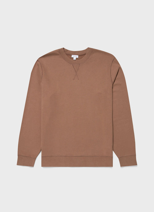Mens Loopback Sweatshirt In Dark Sand Mswe1516 Brey