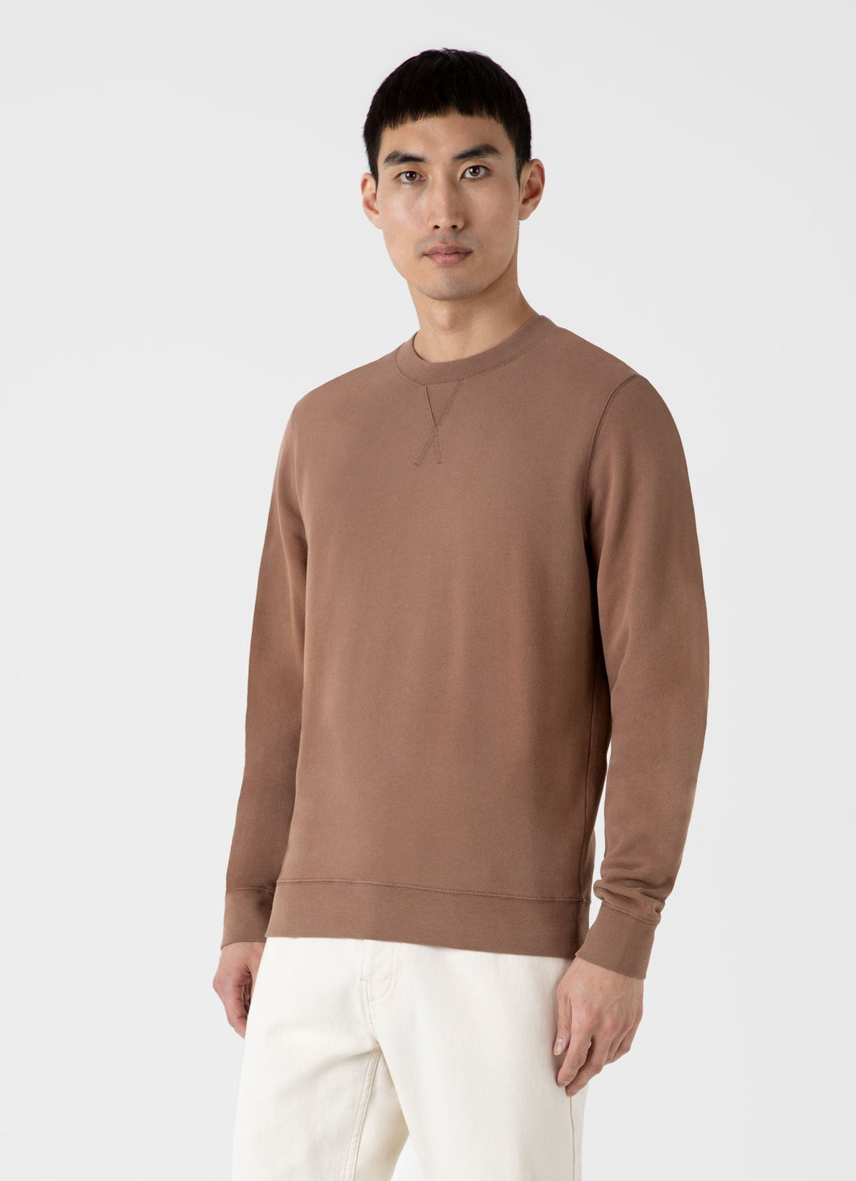 Mens Loopback Sweatshirt In Dark Sand Mswe1516 Brey
