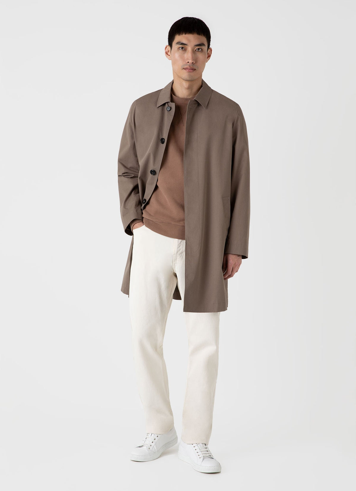 Mens Loopback Sweatshirt In Dark Sand Mswe1516 Brey