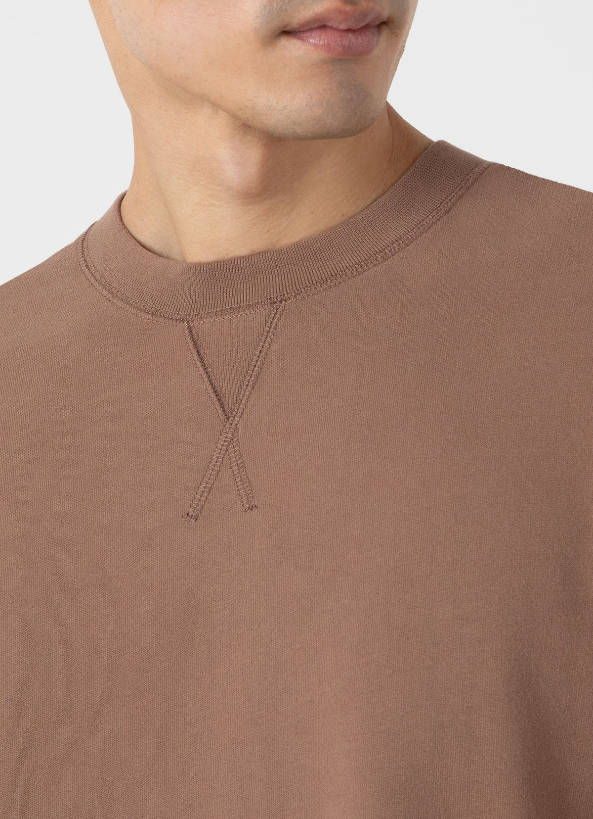 Mens Loopback Sweatshirt In Dark Sand Mswe1516 Brey