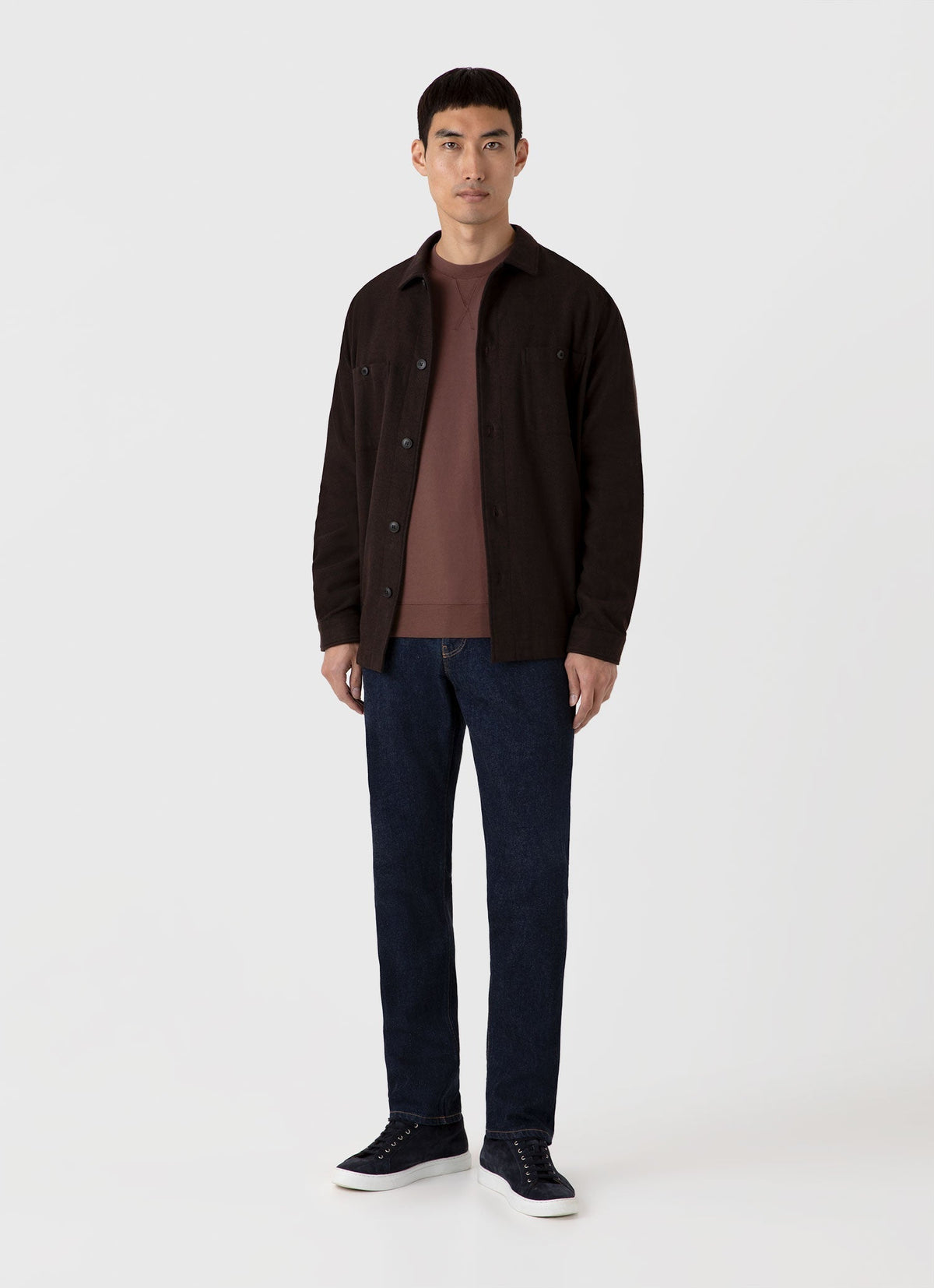Mens Loopback Sweatshirt In Cocoa Brown Mswe1516 Brfn
