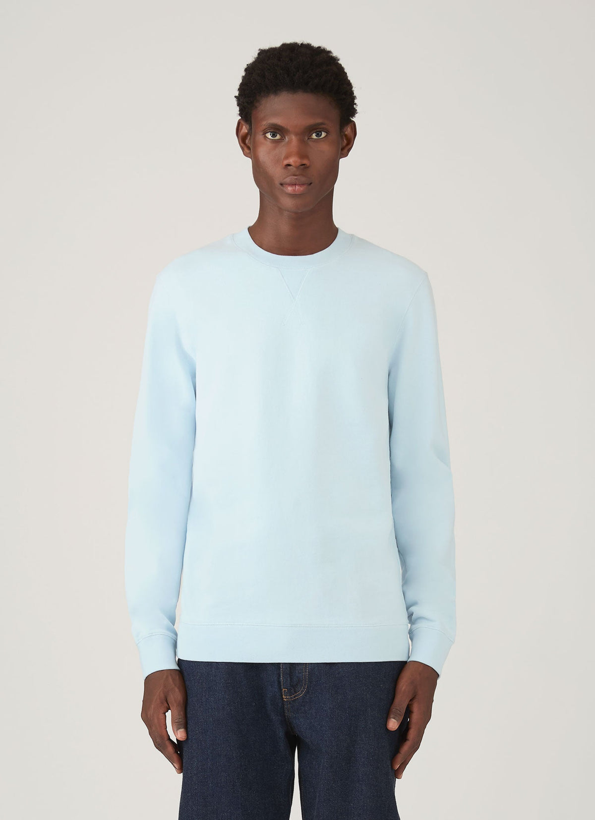 Mens Loopback Sweatshirt In Frost Blue Mswe1516 Buwo