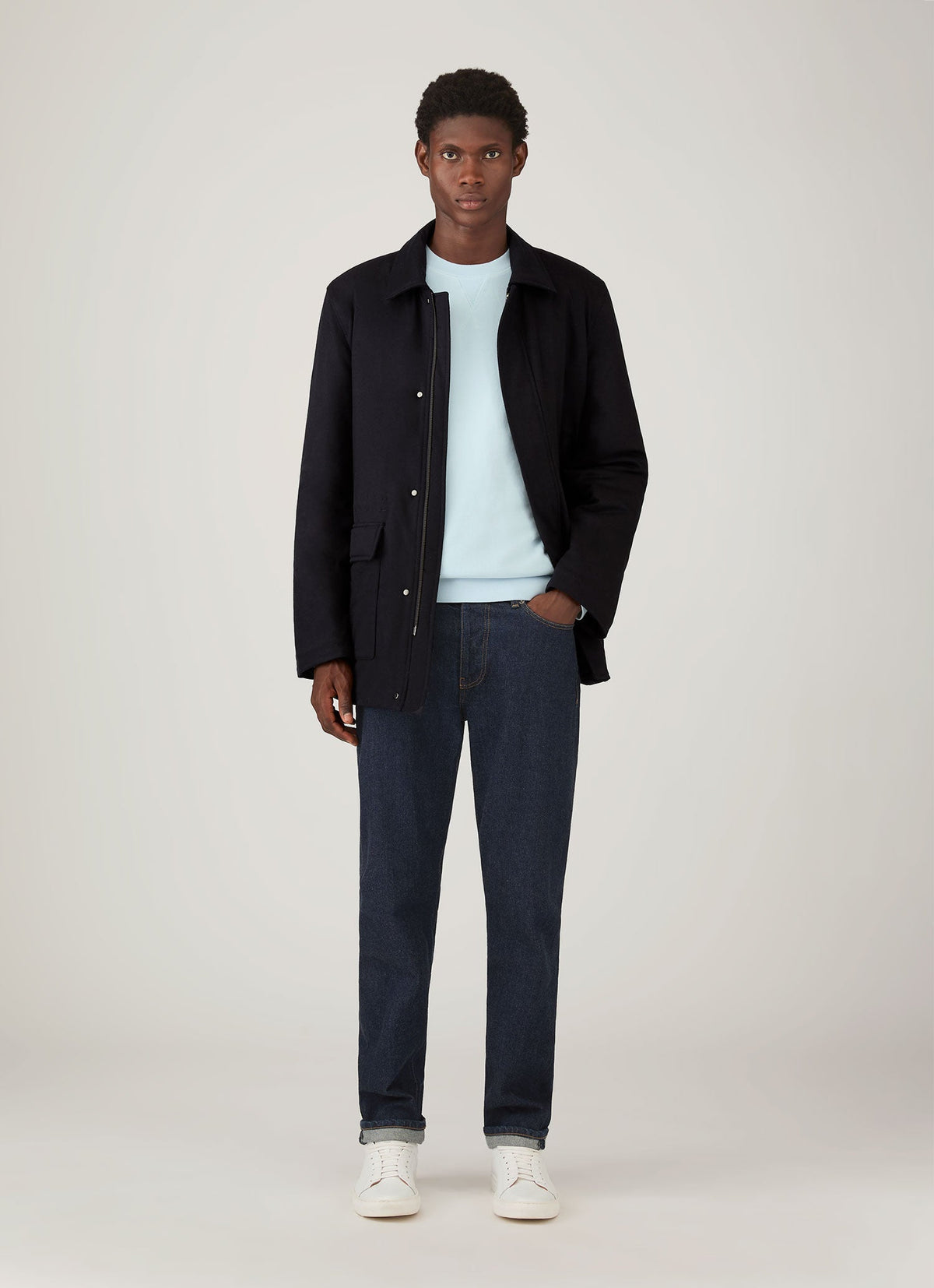 Mens Loopback Sweatshirt In Frost Blue Mswe1516 Buwo