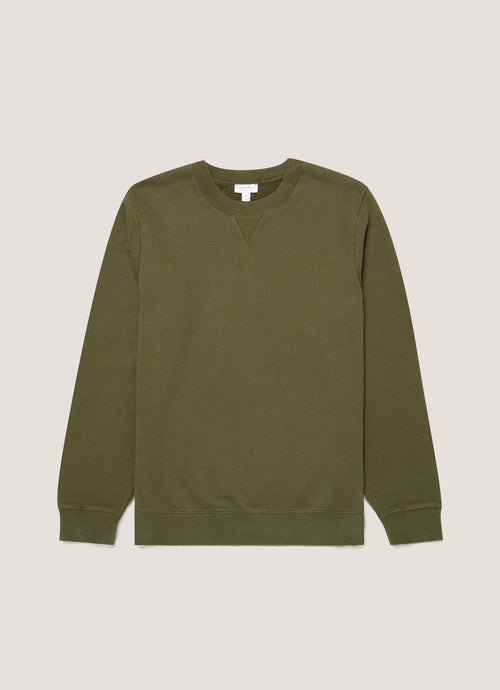Mens Loopback Sweatshirt In Deep Olive Mswe1516 Gniz