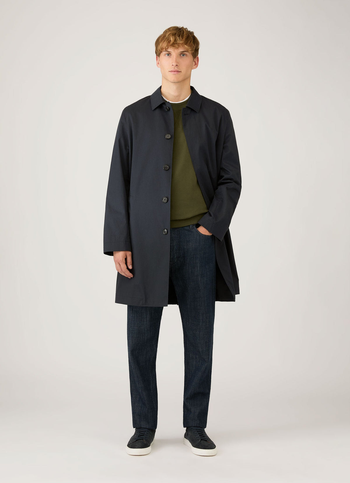 Mens Loopback Sweatshirt In Deep Olive Mswe1516 Gniz
