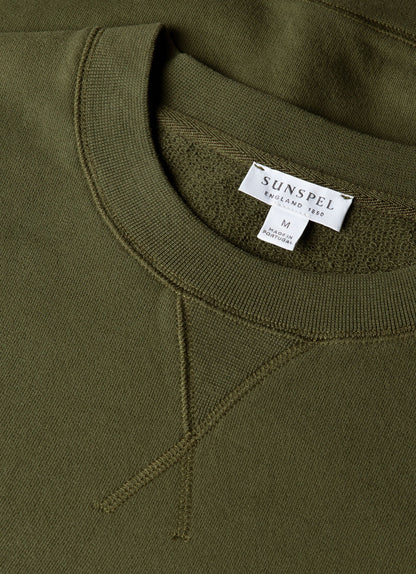Mens Loopback Sweatshirt In Deep Olive Mswe1516 Gniz