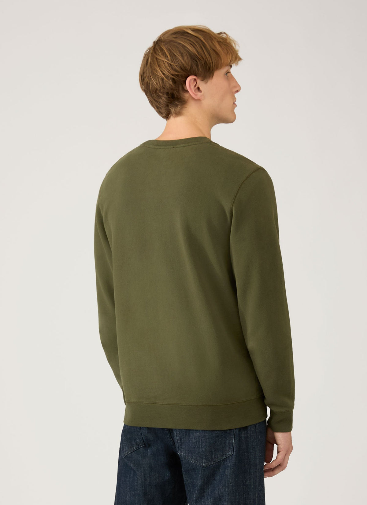 Mens Loopback Sweatshirt In Deep Olive Mswe1516 Gniz