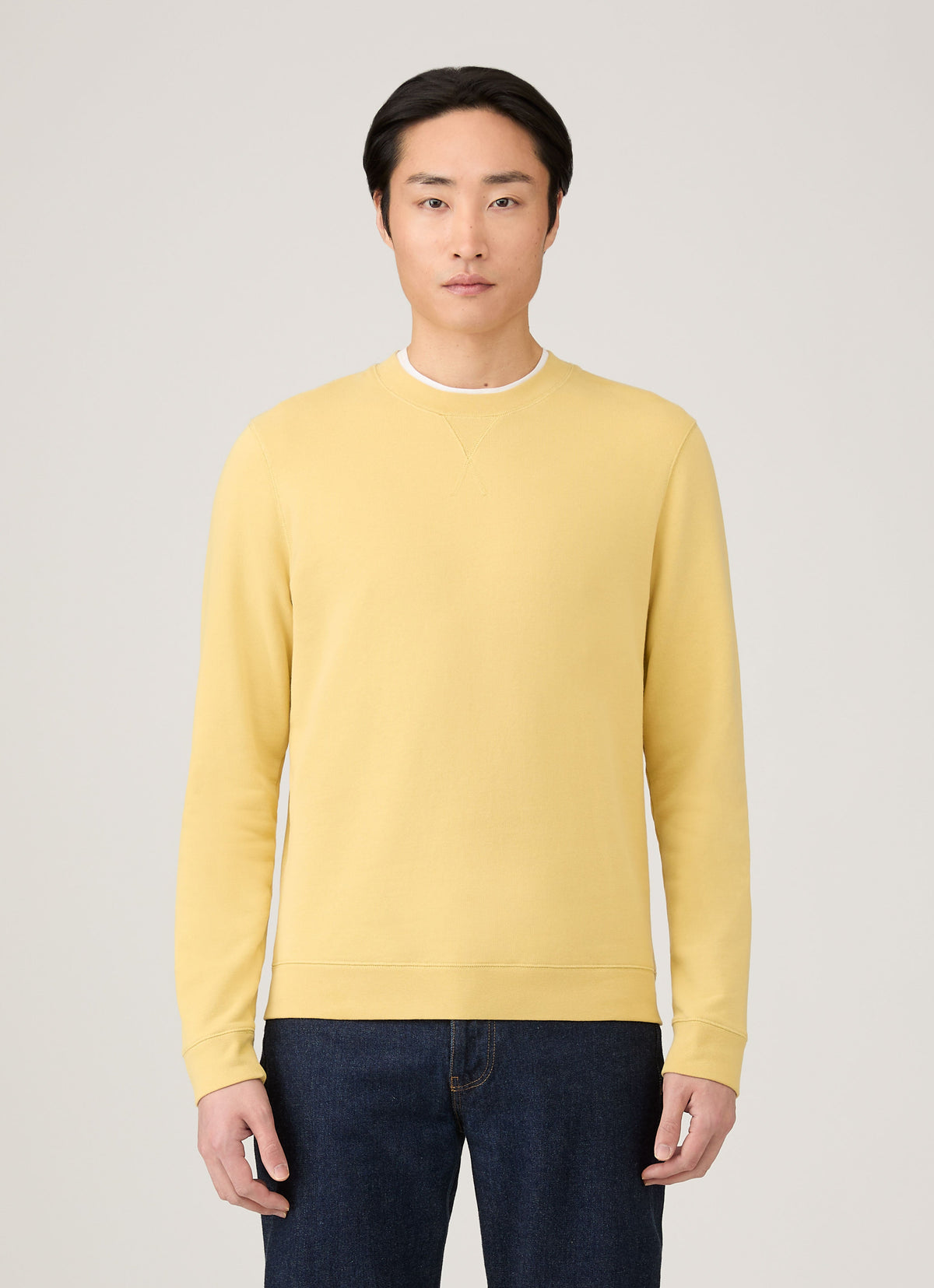 Mens Loopback Sweatshirt In Dusty Yellow Mswe1516 Ylbf