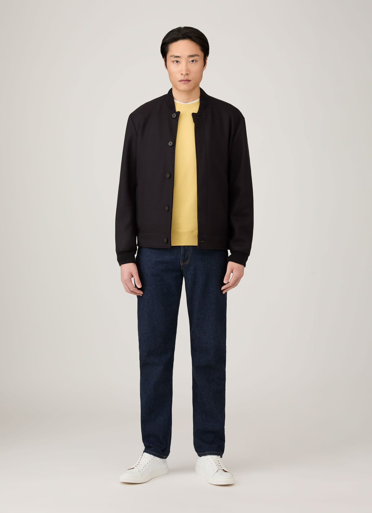 Mens Loopback Sweatshirt In Dusty Yellow Mswe1516 Ylbf