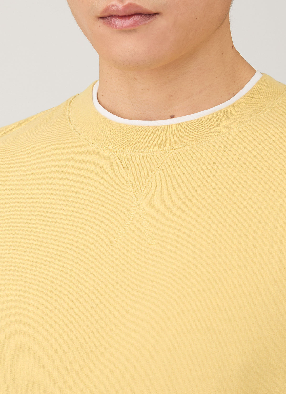 Mens Loopback Sweatshirt In Dusty Yellow Mswe1516 Ylbf