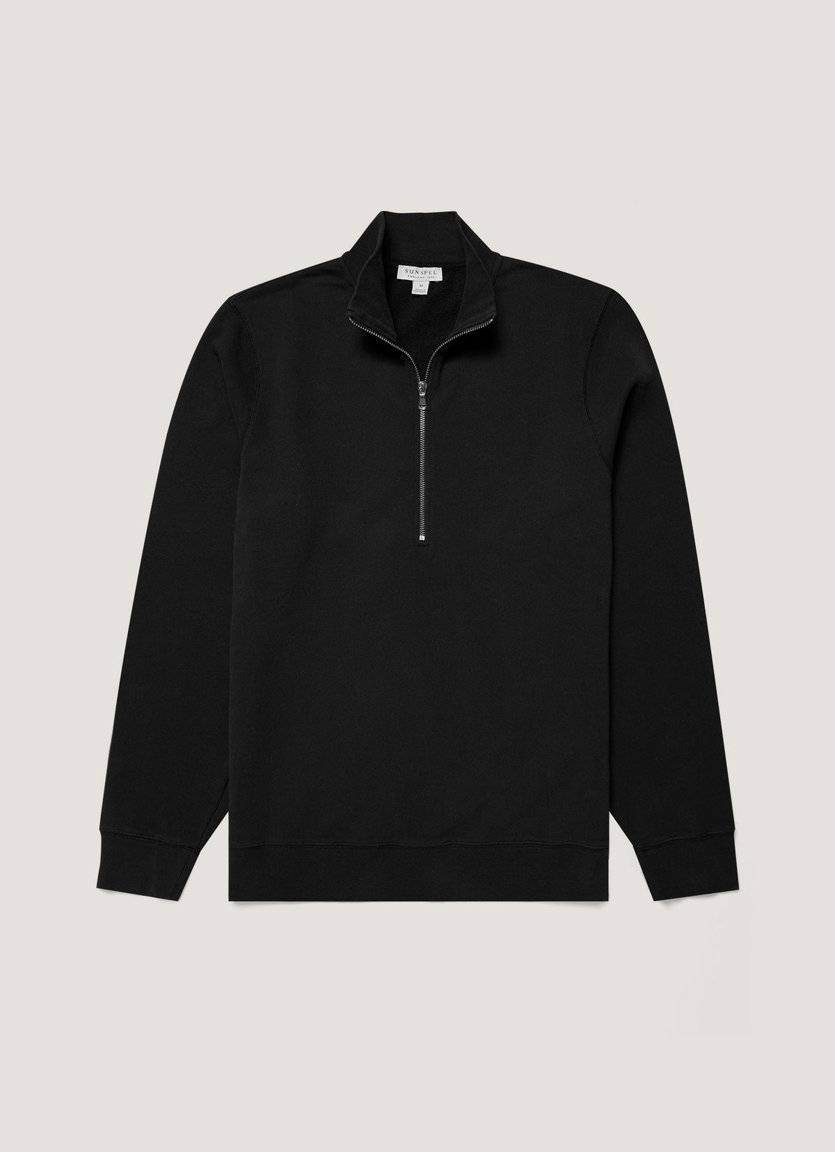 Mens Half Zip Loopback Sweatshirt In Black