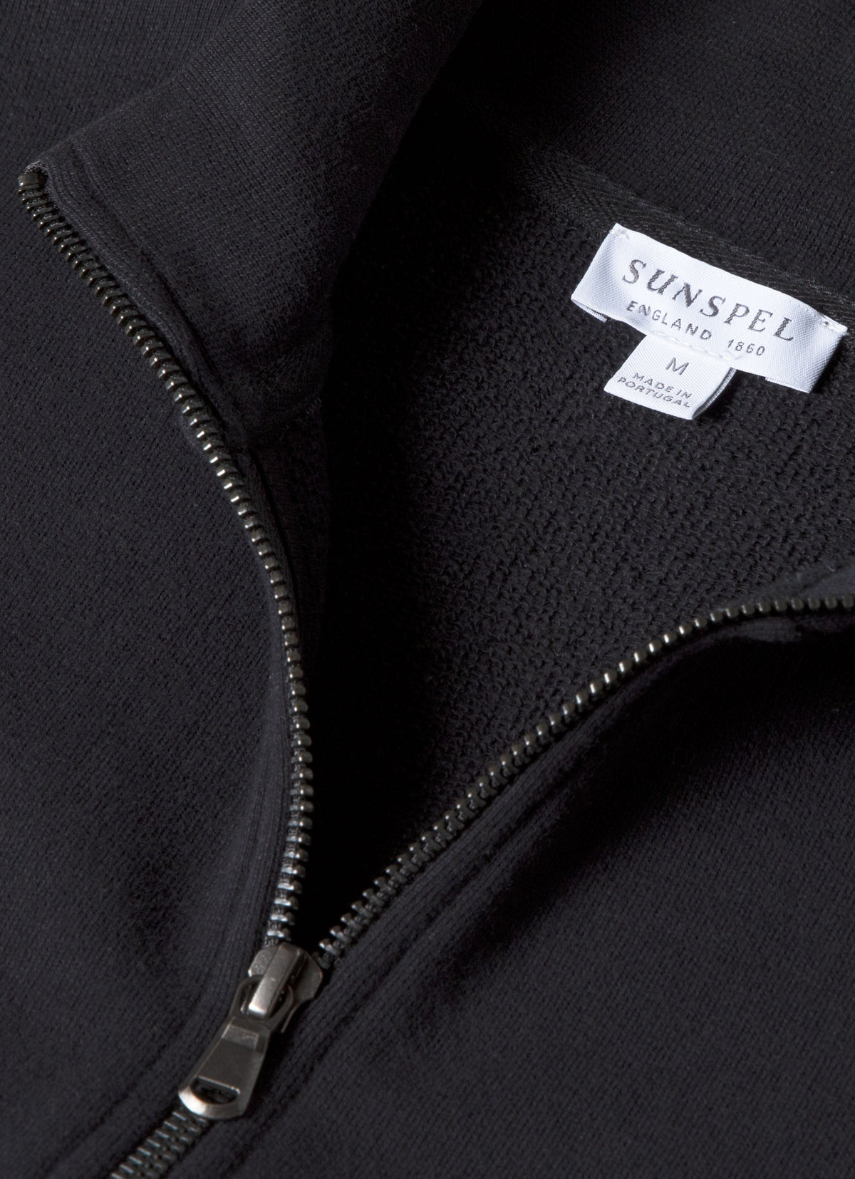 Mens Half Zip Loopback Sweatshirt In Black