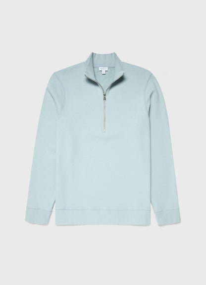 Mens Half Zip Loopback Sweatshirt In Blue Sage Mswe1546 Busy