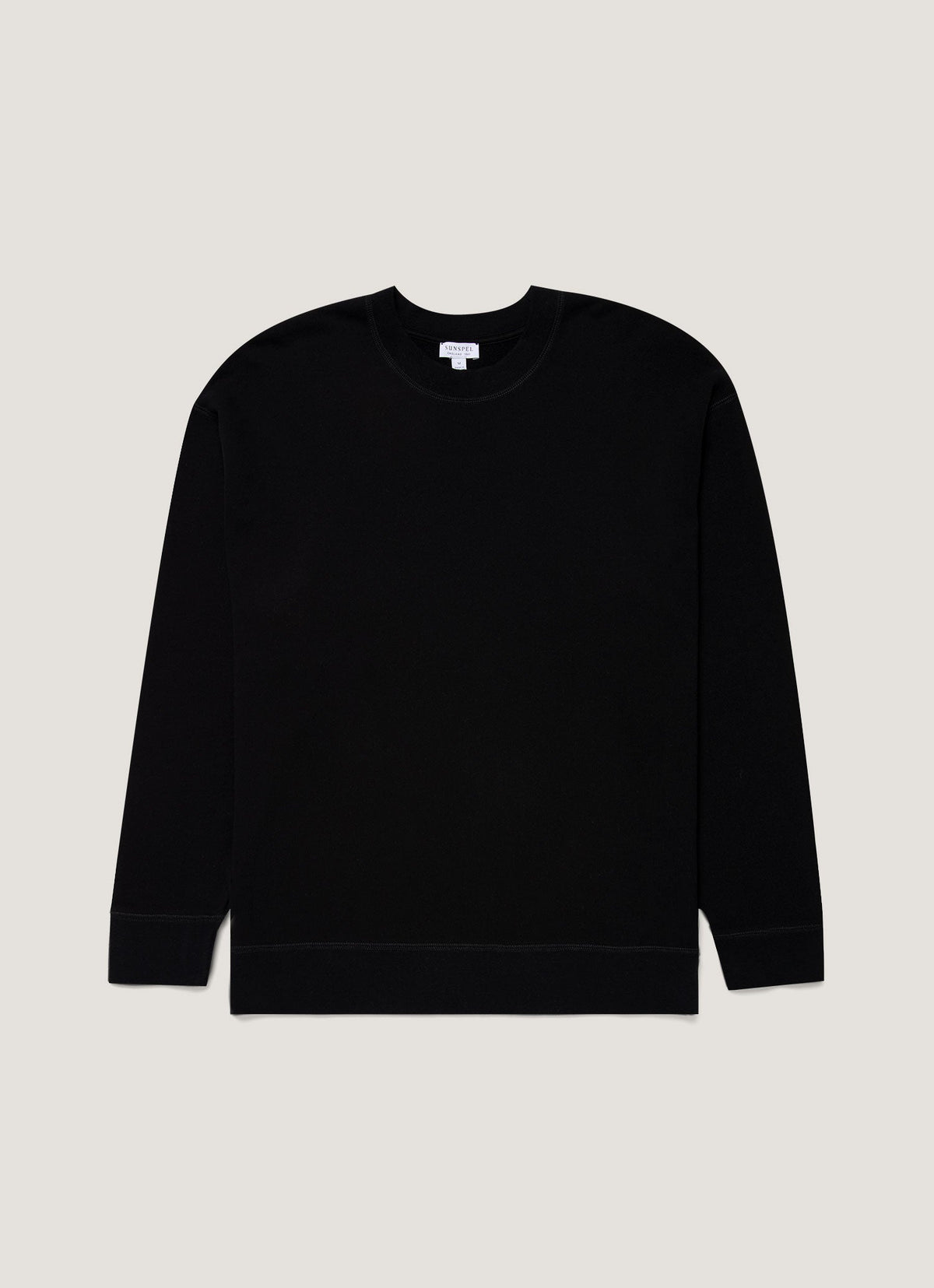 Mens Oversized Loopback Sweatshirt In Black Mswe1586 Bkaa