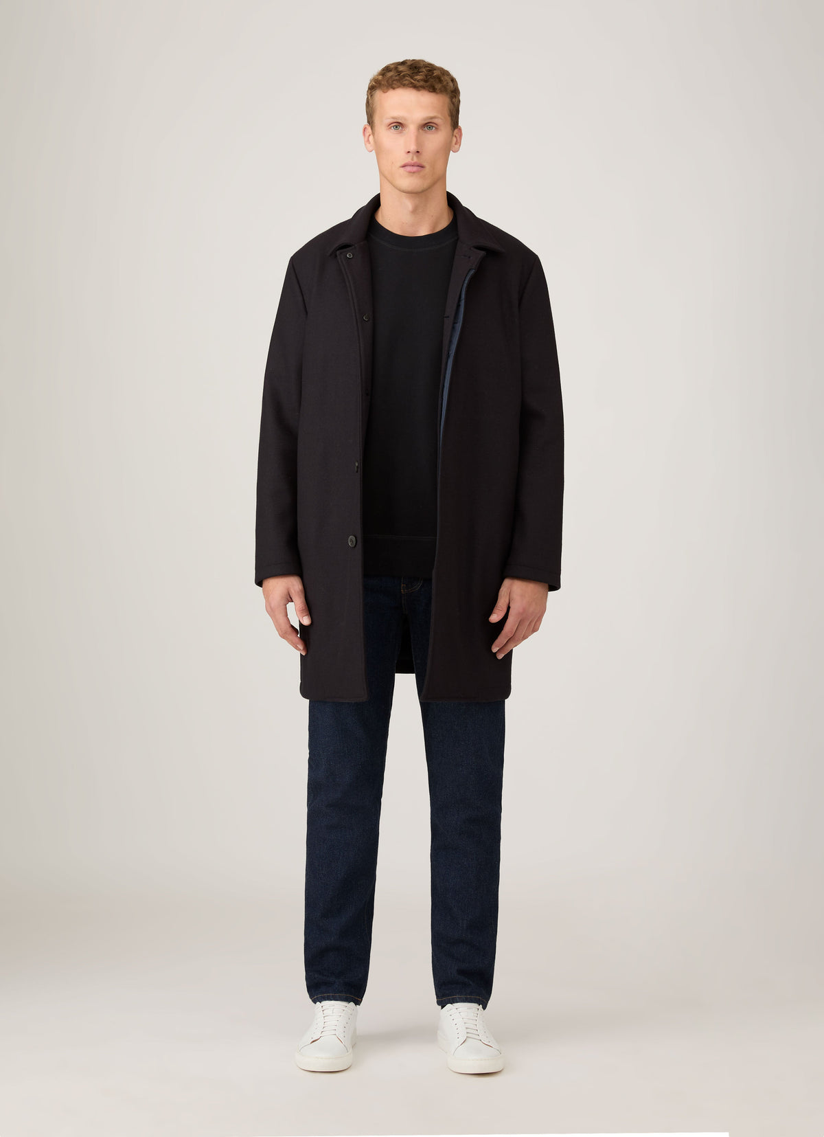 Mens Oversized Loopback Sweatshirt In Black Mswe1586 Bkaa