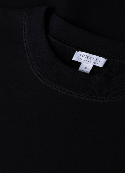 Mens Oversized Loopback Sweatshirt In Black Mswe1586 Bkaa