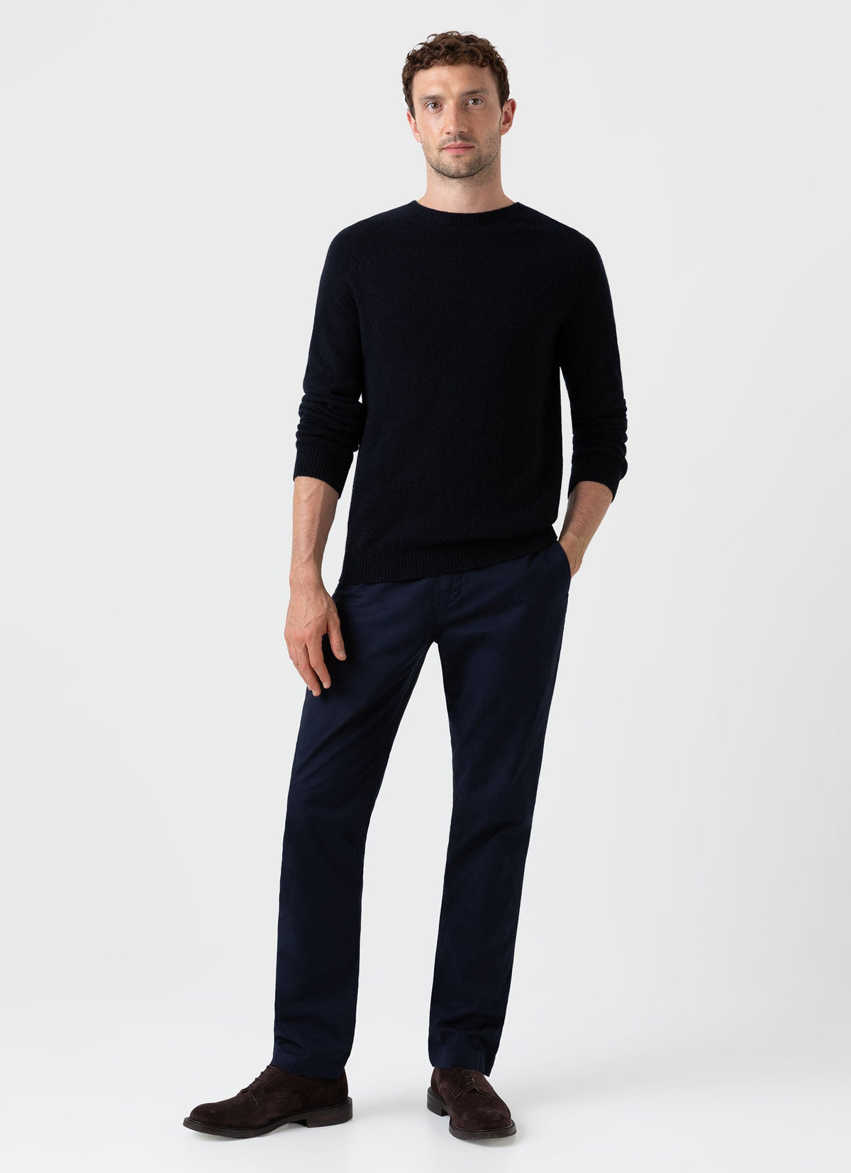 Mens Cotton Drill Regular Fit Chino Navy Mtrs3018