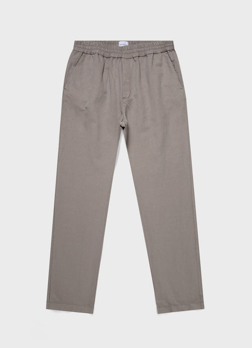 Mens Cotton Linen Drawstring Trouser In Pewter Mtrs3032 Gyey
