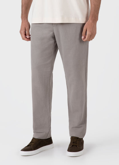 Mens Cotton Linen Drawstring Trouser In Pewter Mtrs3032 Gyey
