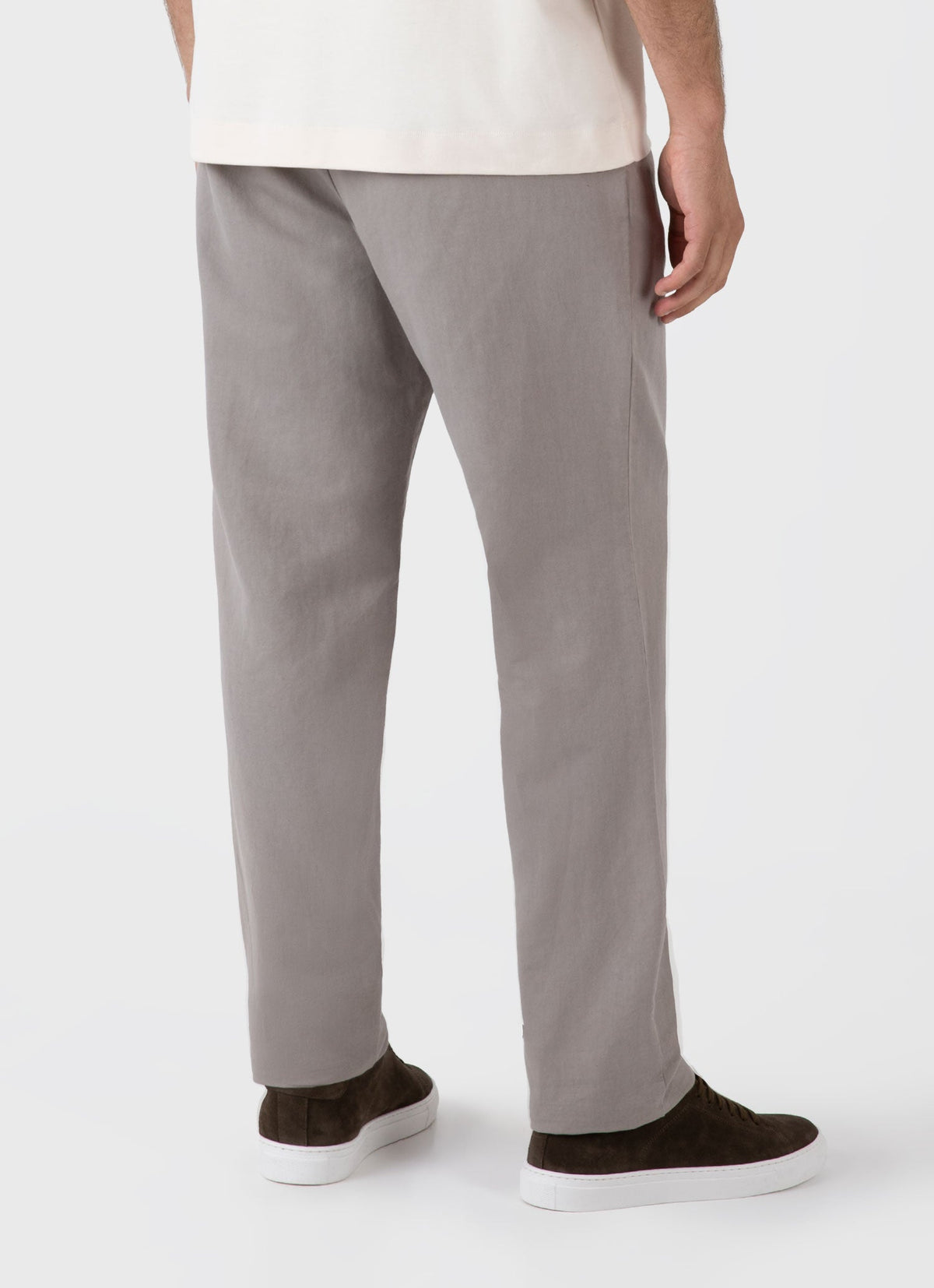 Mens Cotton Linen Drawstring Trouser In Pewter Mtrs3032 Gyey