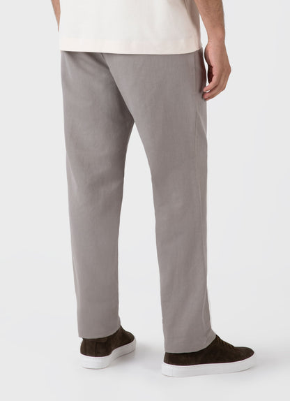 Mens Cotton Linen Drawstring Trouser In Pewter Mtrs3032 Gyey