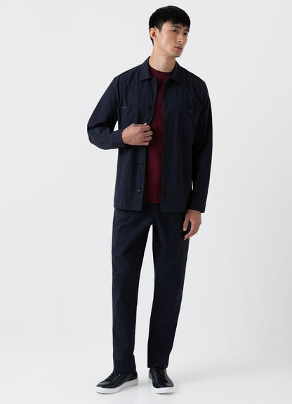 Men S Seersucker Pleat Trouser In Navy Mtrs3067 Buaa