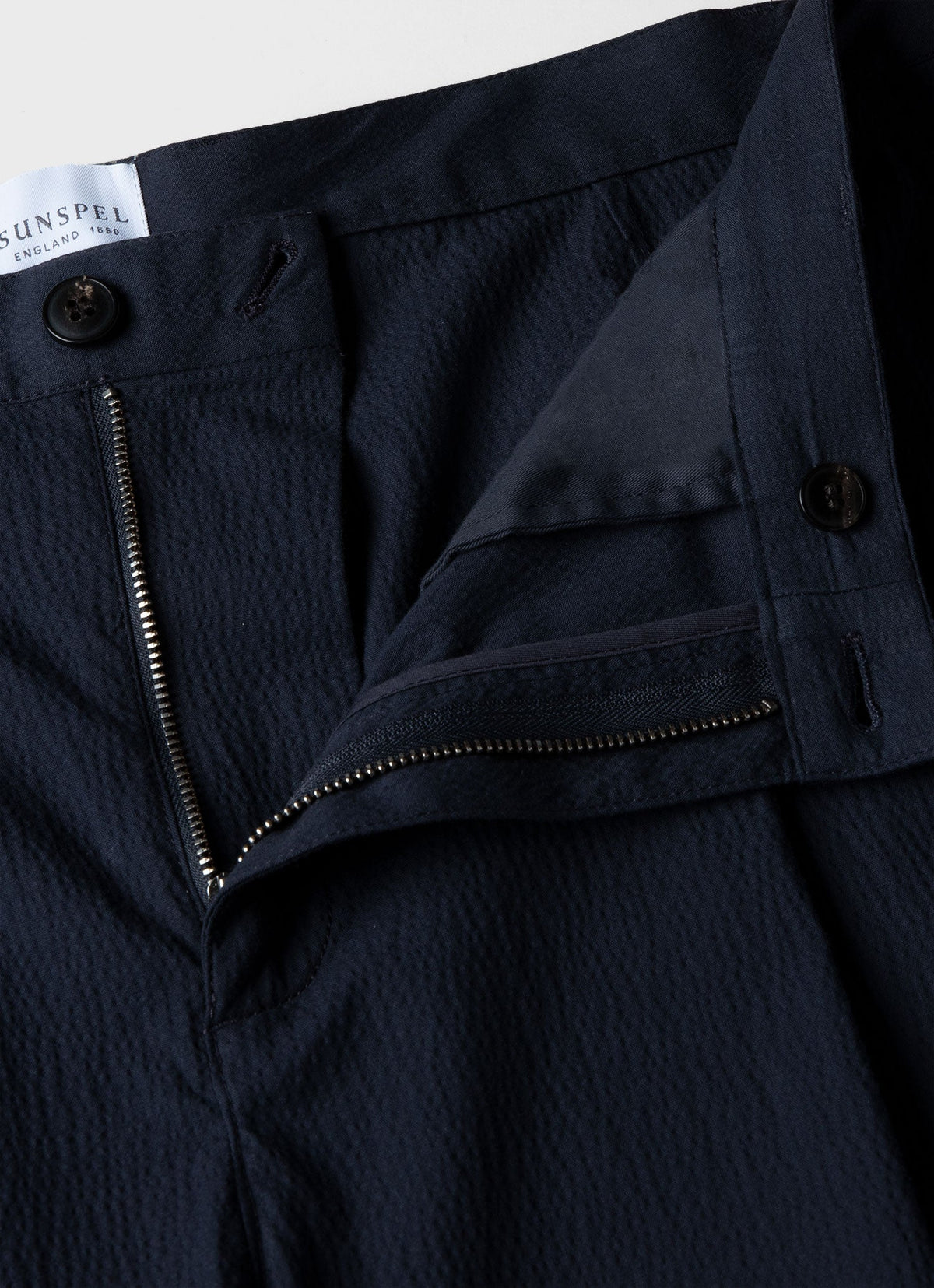 Men S Seersucker Pleat Trouser In Navy Mtrs3067 Buaa