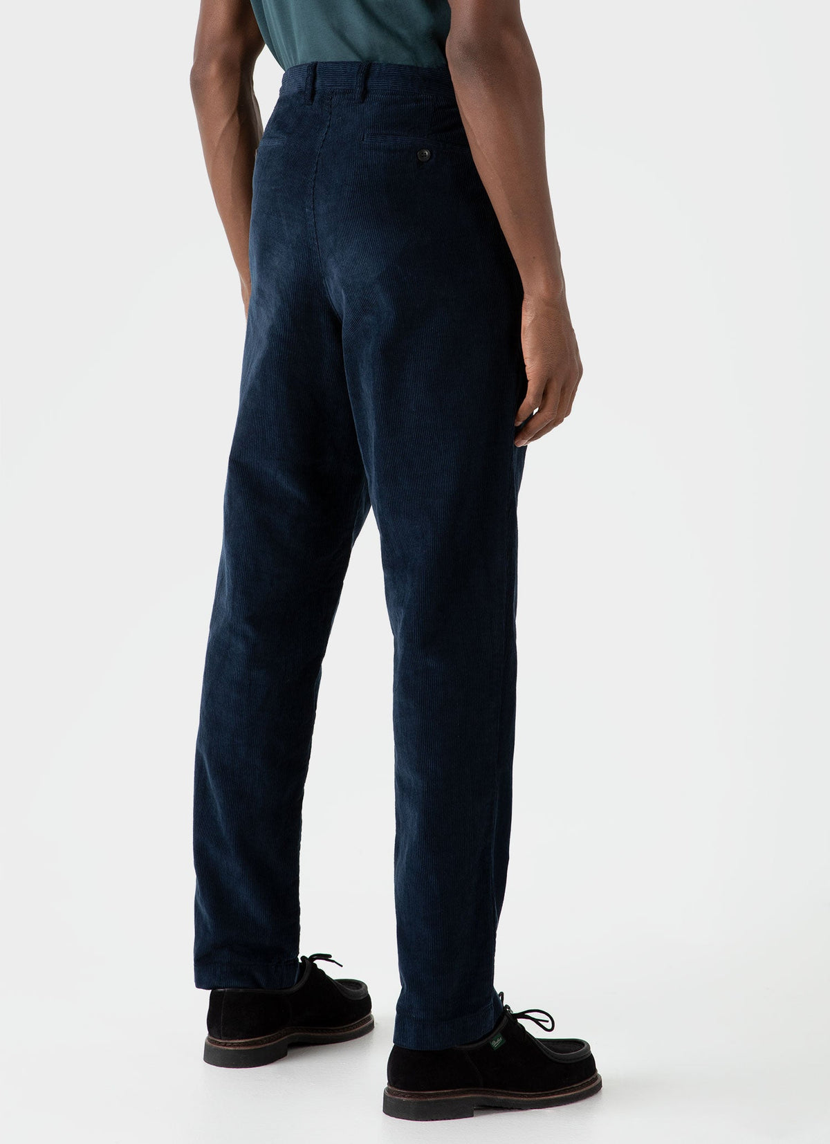 Mens Double Pleat Corduroy Trouser In Navy Mtrs3072 Buaa