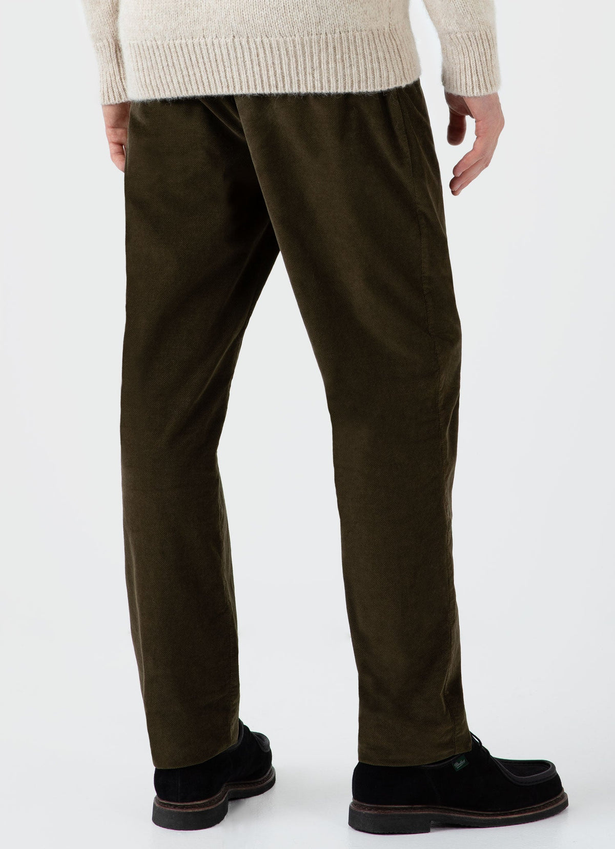 Mens Cellular Cord Drawstring Trouser In Dark Olive Mtrs3079 Gngw