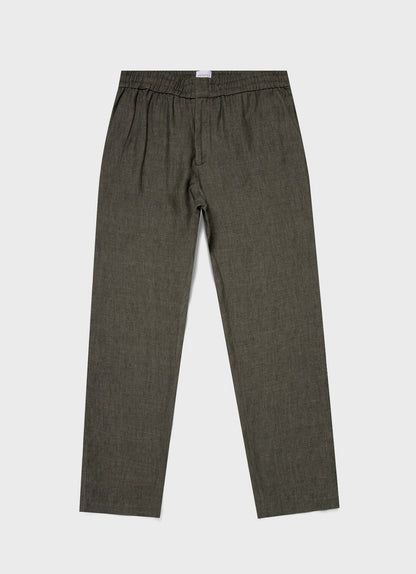 Mens Linen Drawstring Trouser In Light Khaki Mtrs3092 Gnht