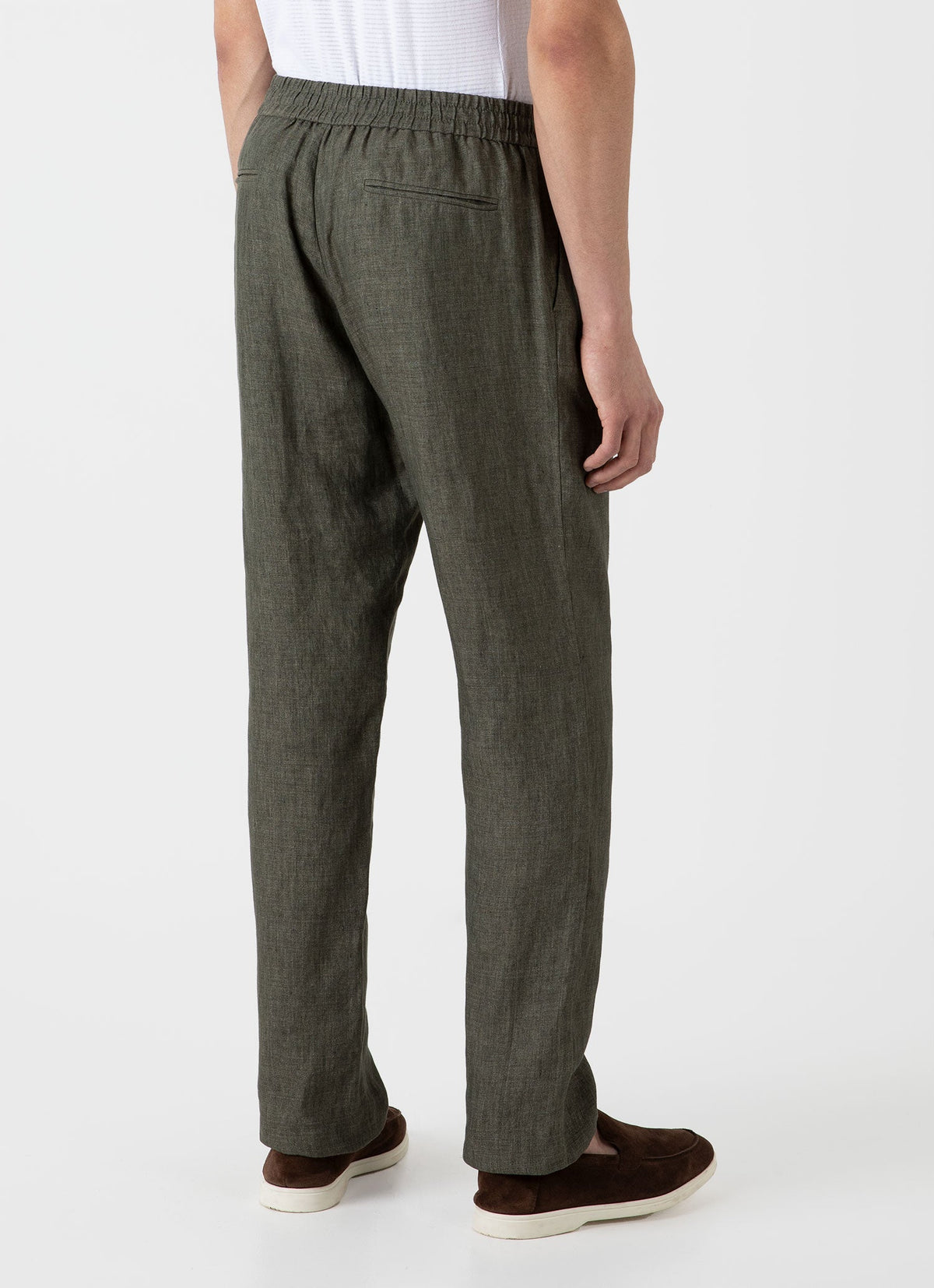 Mens Linen Drawstring Trouser In Light Khaki Mtrs3092 Gnht
