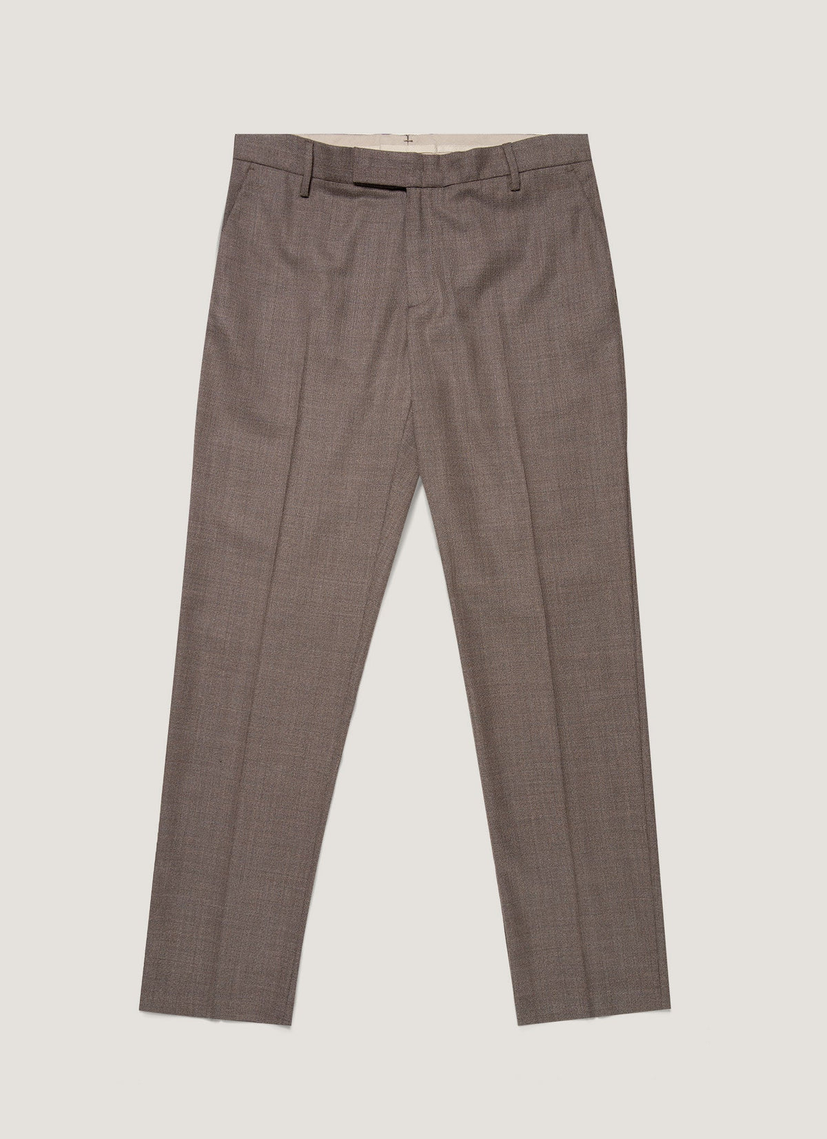 Mens Lightweight Travel Wool Trouser In Light Coffee Melange Mtrs3109 Brfx