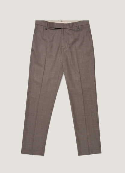 Mens Lightweight Travel Wool Trouser In Light Coffee Melange Mtrs3109 Brfx