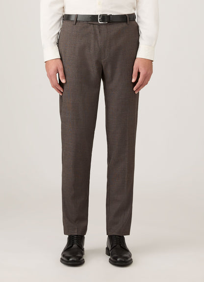 Mens Lightweight Travel Wool Trouser In Light Coffee Melange Mtrs3109 Brfx