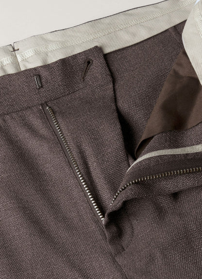 Mens Lightweight Travel Wool Trouser In Light Coffee Melange Mtrs3109 Brfx