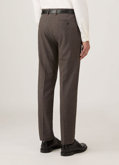 Mens Lightweight Travel Wool Trouser In Light Coffee Melange Mtrs3109 Brfx
