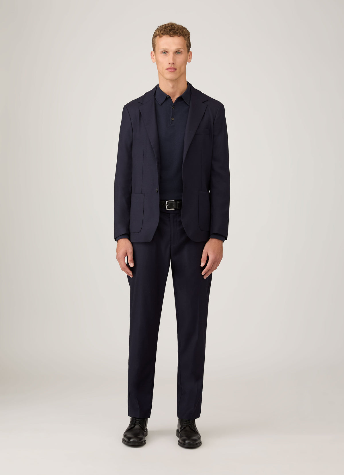 Mens Lightweight Travel Wool Trouser In Navy Mtrs3109 Buaa