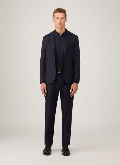 Mens Lightweight Travel Wool Trouser In Navy Mtrs3109 Buaa