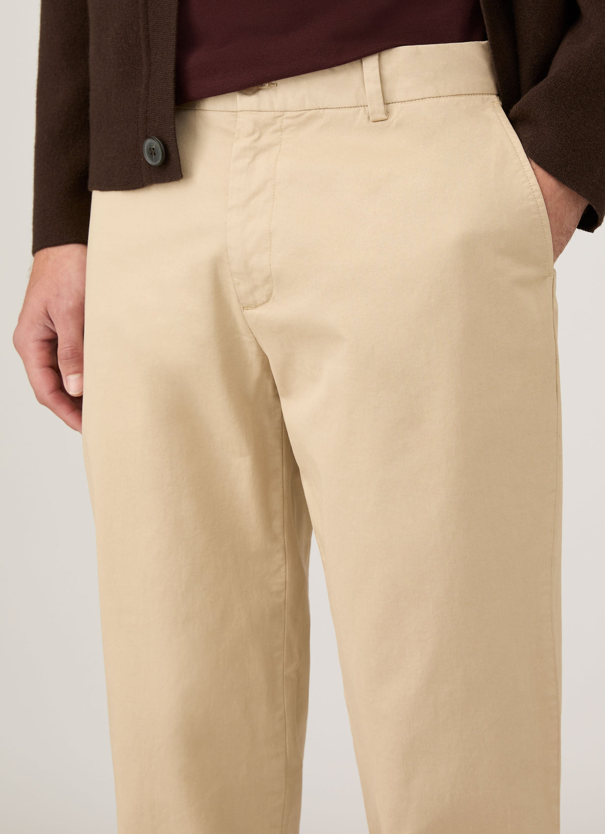 Mens Regular Fit Chino In Light Stone Mtrs3113 Whbs