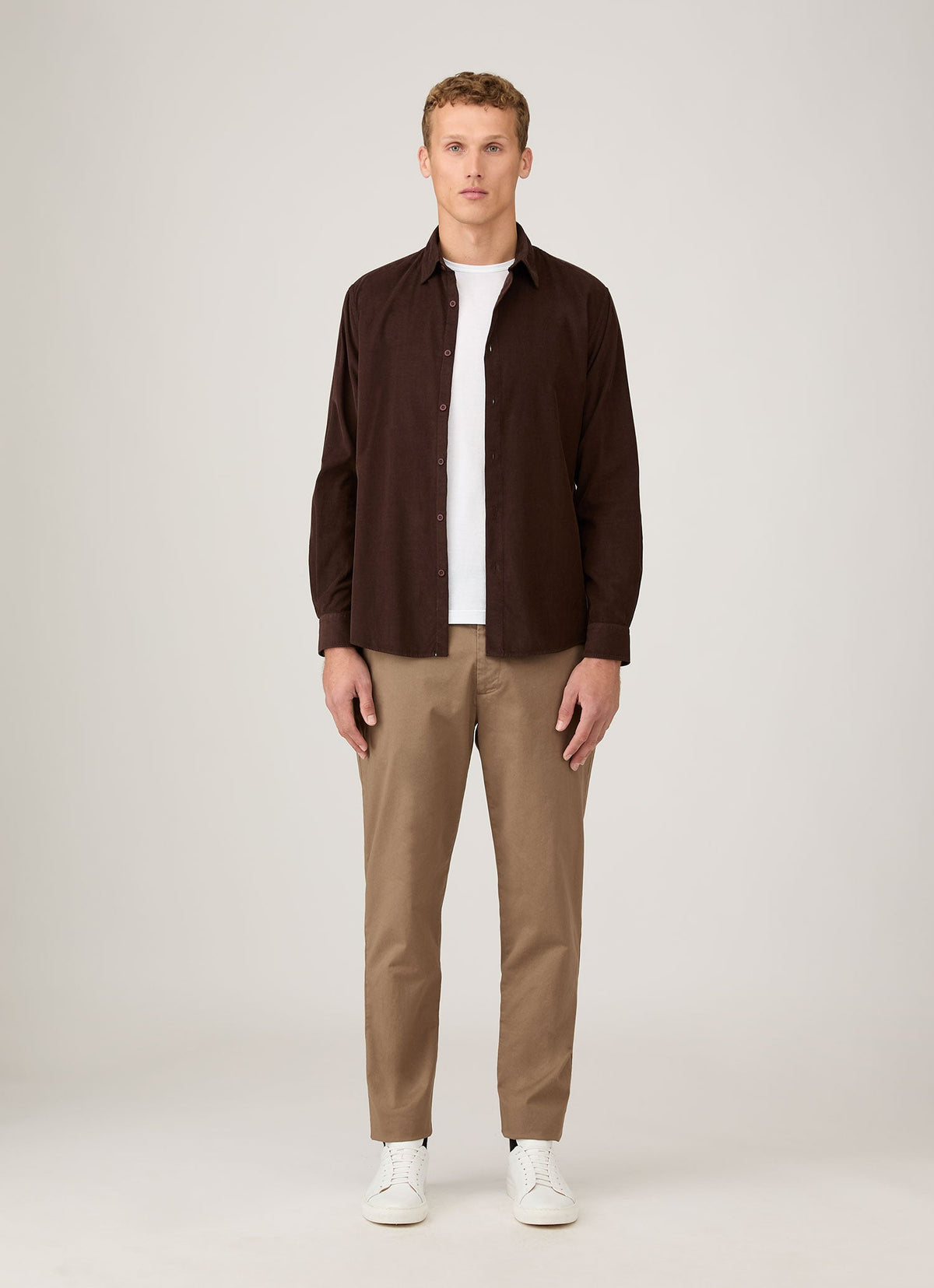 Mens Regular Fit Chino In Dark Stone Mtrs3113 Whdc