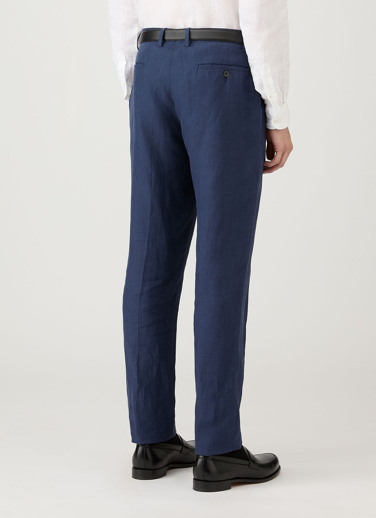 Mens Pleated Linen Trouser In Light Navy Mtrs3115 Buaf