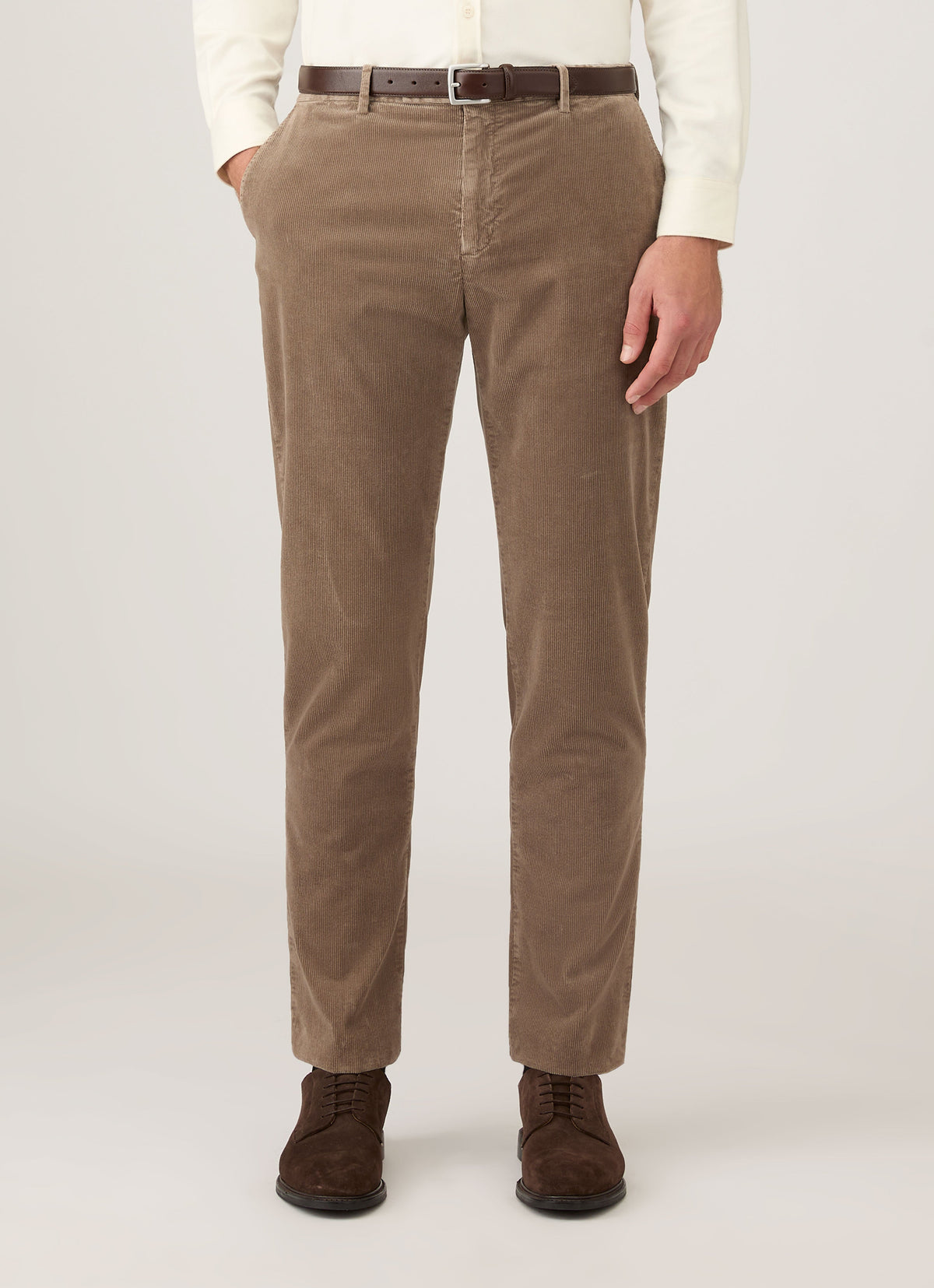 Mens Corduroy Trouser In Bark Mtrs3118 Brgc