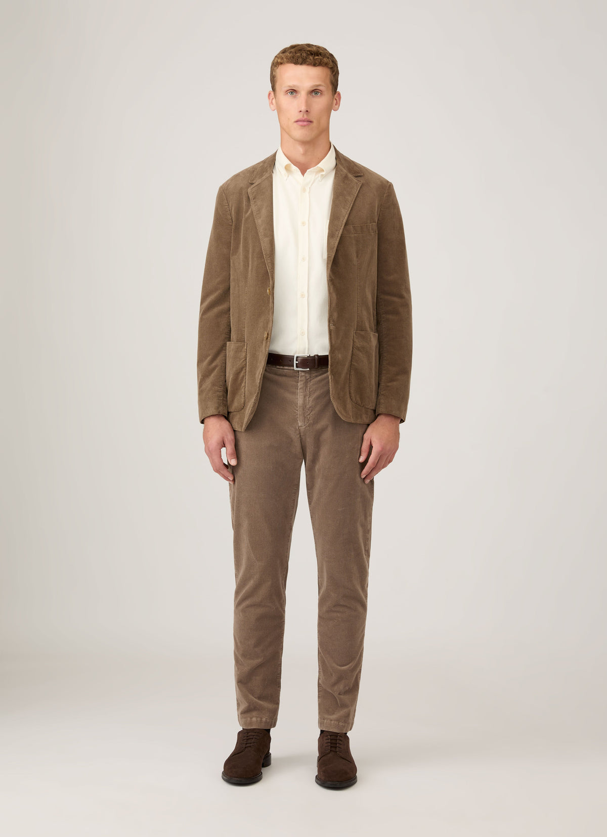 Mens Corduroy Trouser In Bark Mtrs3118 Brgc